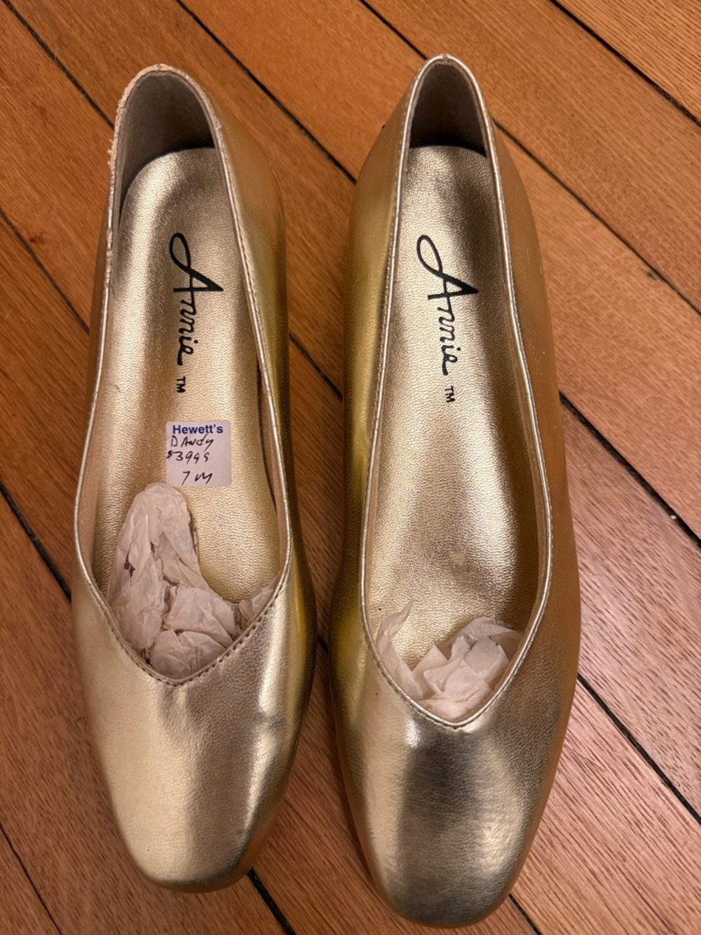 Vintage Annie Gold Metallic Ballet Flats